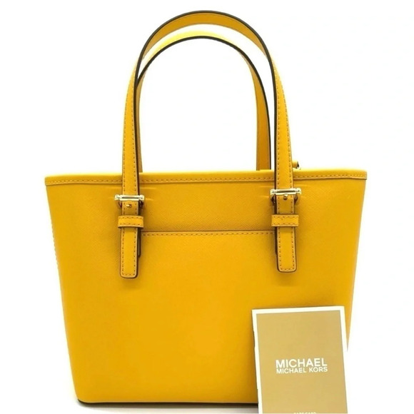 Michael Kors Xsmall Top Zip Tote Crossbody Bag Jasmine Yellow - Picture 4 of 8